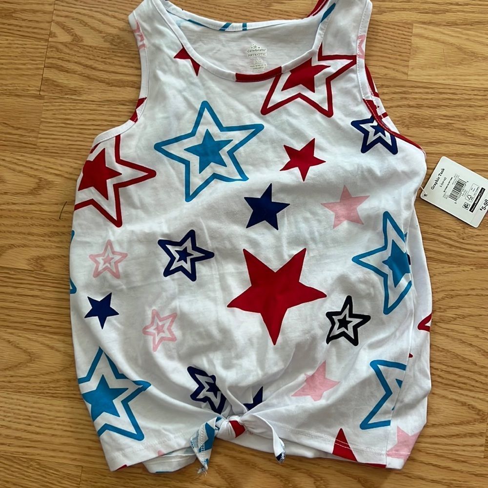 𝅺NEW Celebrate Patriotic Girls Tank Top